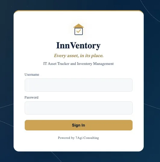 InnVentory asset register screen